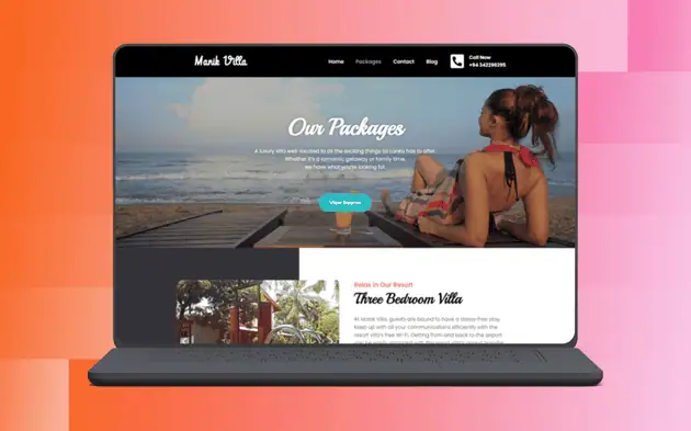 Manik Villa: Luxury Resort Website