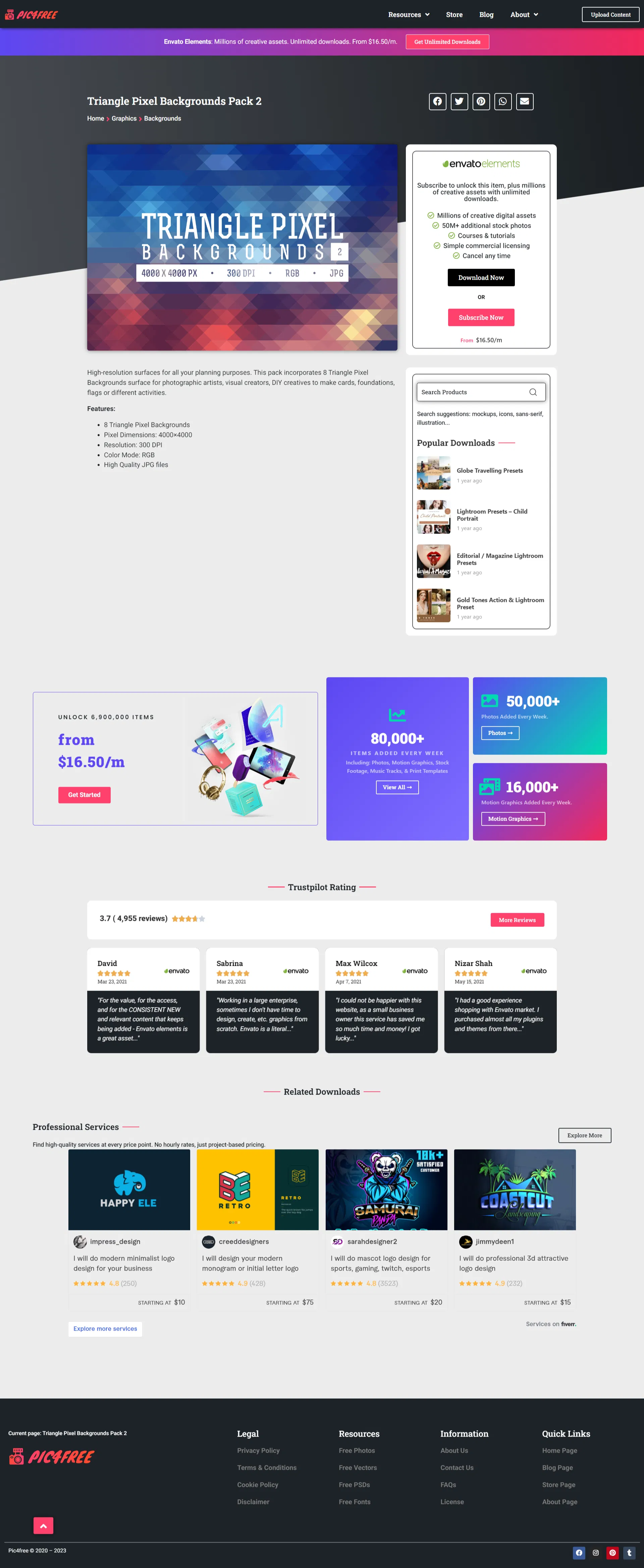 pic4free Product Page