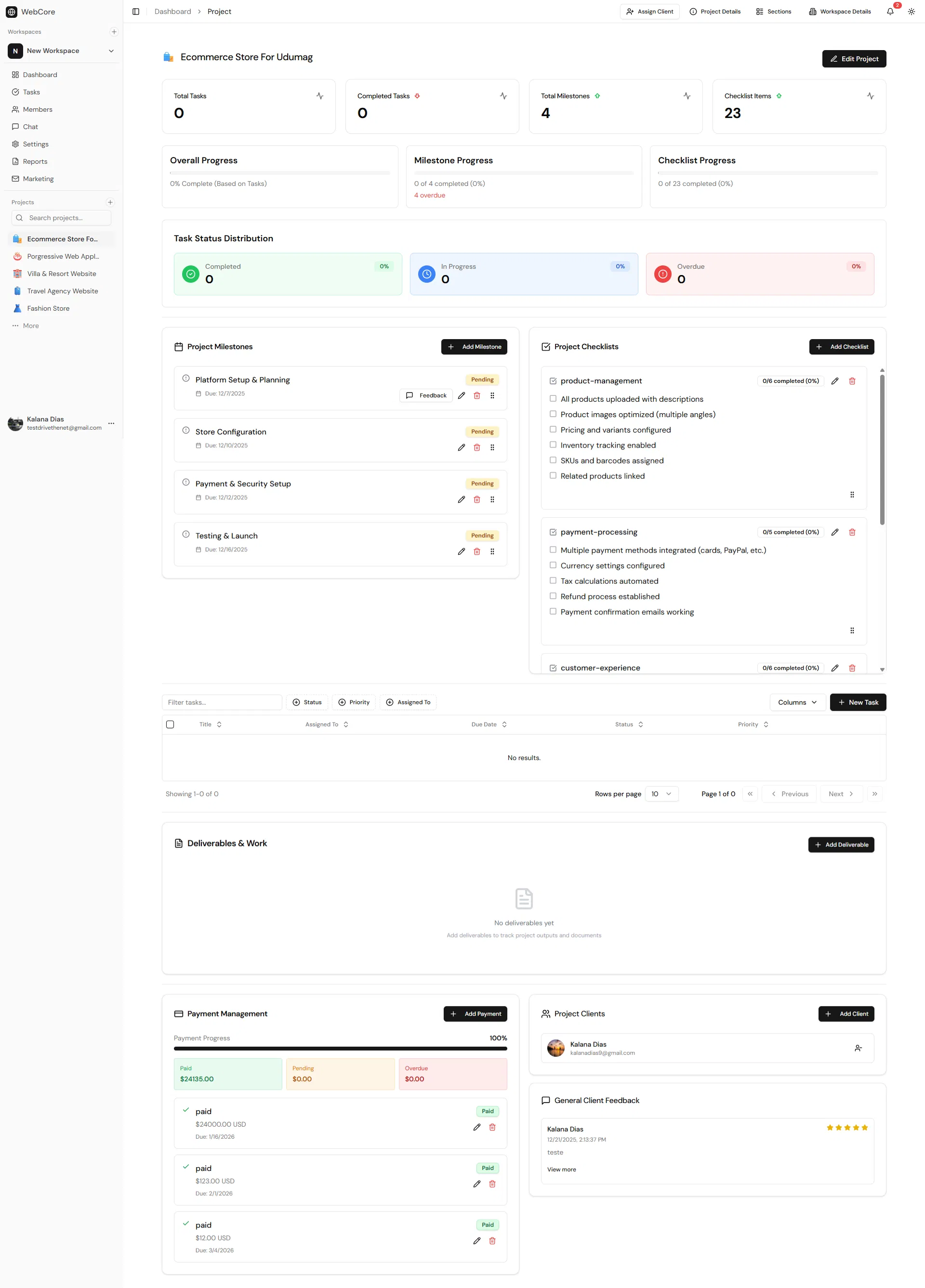 WebCore: Project Management Platform